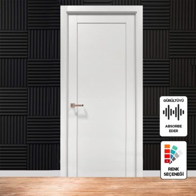 Akustik Kapı Standart - Tek Kanat Açılımlı - RAL 9010 (210 cm x 90 cm)